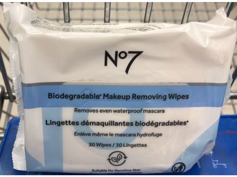 No7 Biodegradable Makeup Removing Wipes, 30 Count