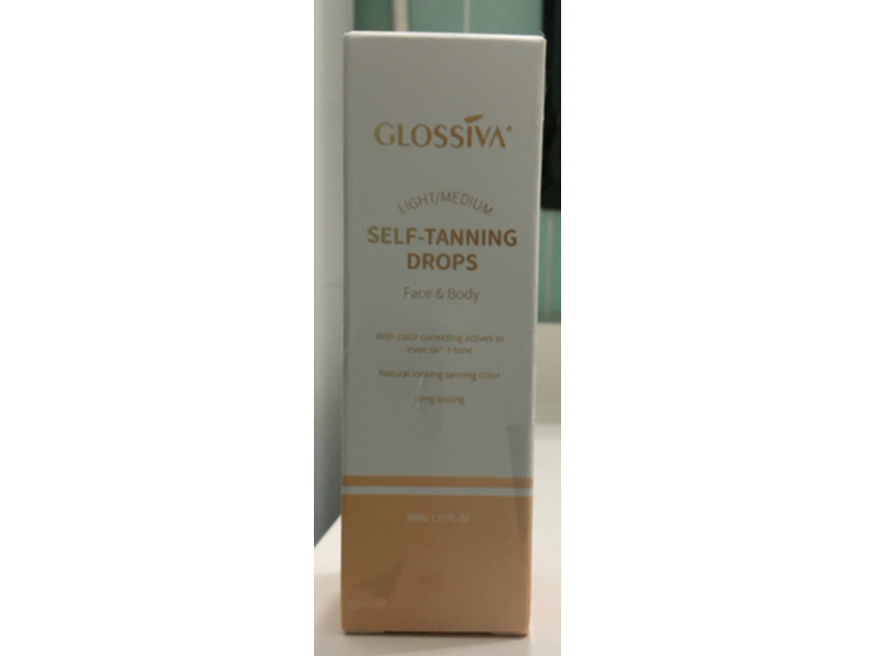 Glossiva Self-Tanning Drops, Light/Medium, 1.01 fl oz/30 mL