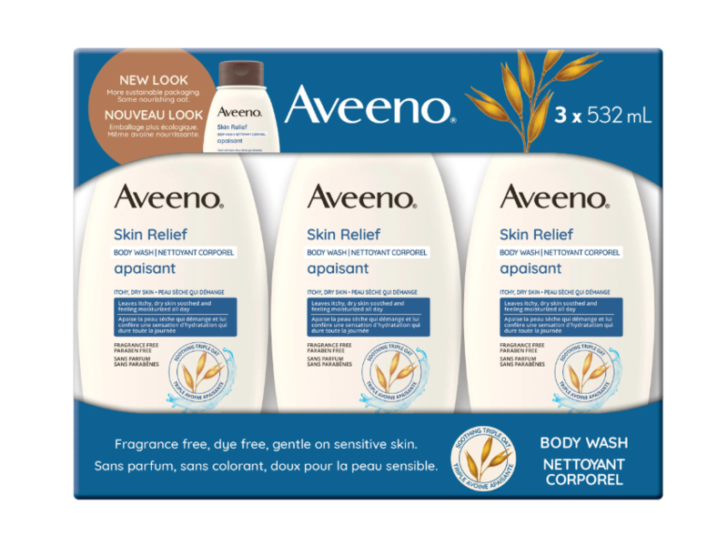 Aveeno Skin Relief Body Wash, 532 mL, Pack Of 3