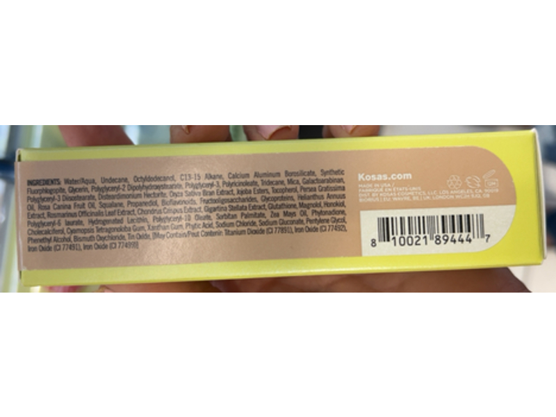 Kosas Glow I.V. Vitamin-Infused Skin Enhancer Face Makeup, Spark, 1 fl oz/30 mL