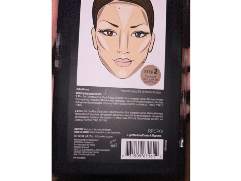 Ruby Kisses 3D Contour Artist Powder Palette, Light Medium, 0.12 oz/3.6 g