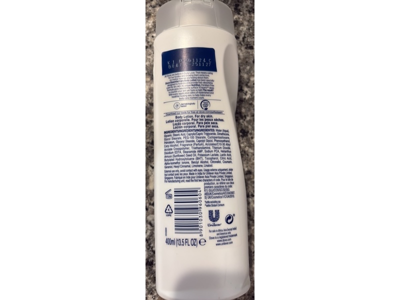 Dove Body Love Essential Care Body Lotion, 13.5 fl oz/400 mL