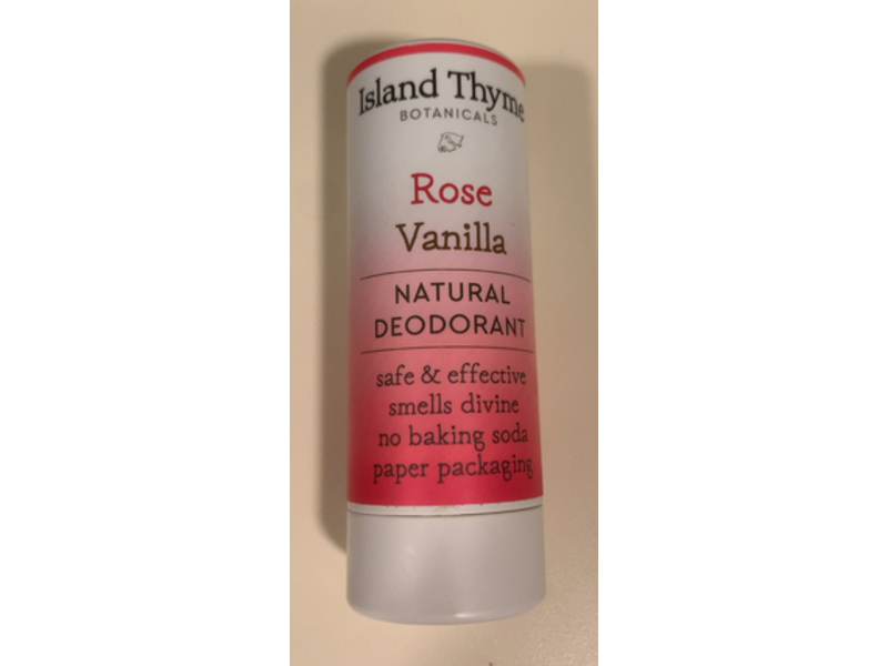 Island Thyme Natural Deodorant, Rose Vanilla, 2.35 oz