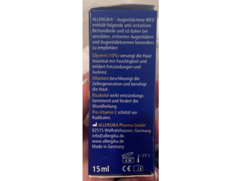 Allergika Eyelid Cream, Med, 15 mL