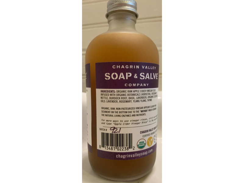Chagrin Valley Soap & Salve Company Apple Cider Vinegar Hair Rinse, 9 fl oz/266 mL