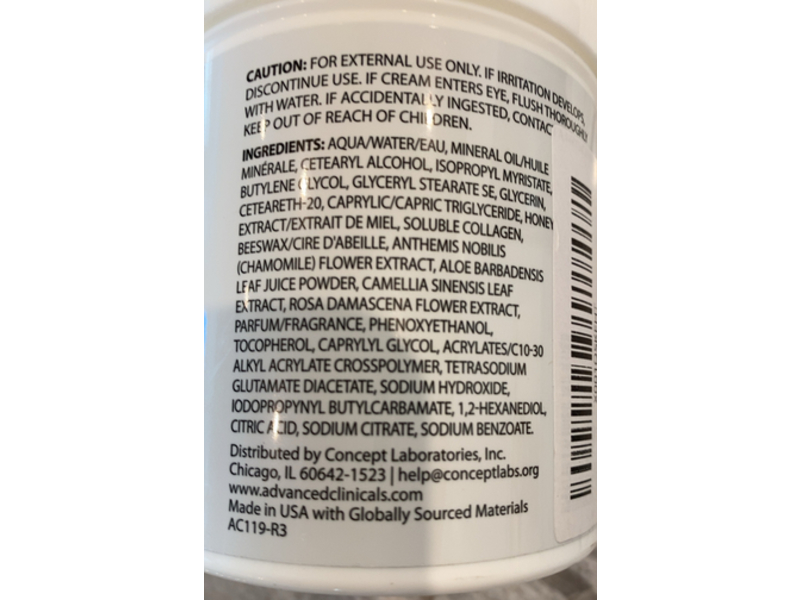 Advanced Clinicals Restore + Hydrate Body Cream, Manuka Honey, 16 oz/454 g