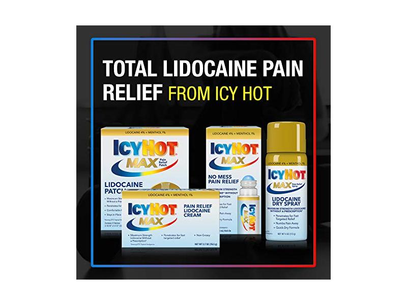 Icy Hot Max Pain Relief Cream, Lidocaine, 2.7 fl oz/76.5 g