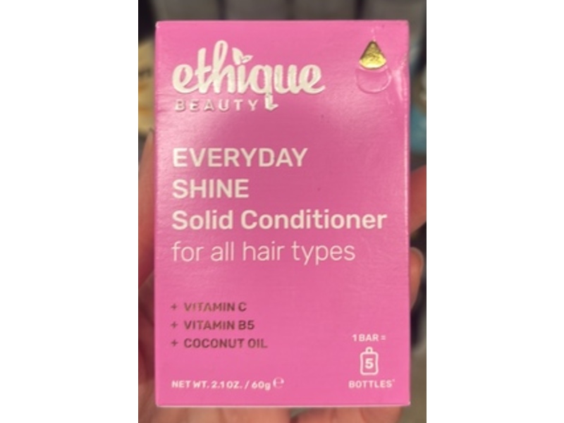 Ethique Beauty Everyday Shine Solid Conditioner, 2.1 fl oz/60 g
