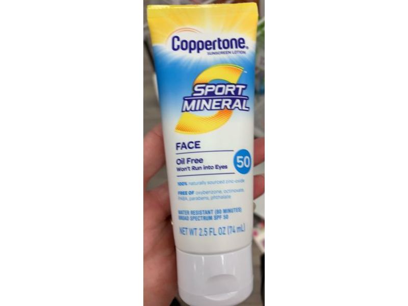 Coppertone Sport Mineral Face, SPF 50, 2.5 fl oz/74 mL