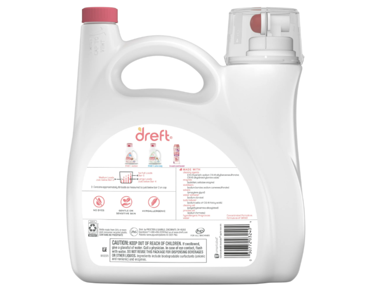 Dreft Baby Detergent, Stage 1: New Born, 89 Loads, 128 fl oz/3.78 L