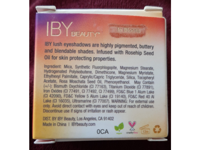 Iby Beauty Superbloom Lush Eyeshadow, In Bloom, 0.05 oz/1.5 g