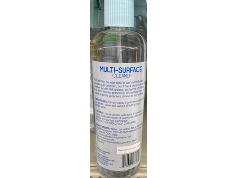 Homebright Free & Clear Multi-Surface Cleaner, 16.9 fl oz/500 mL