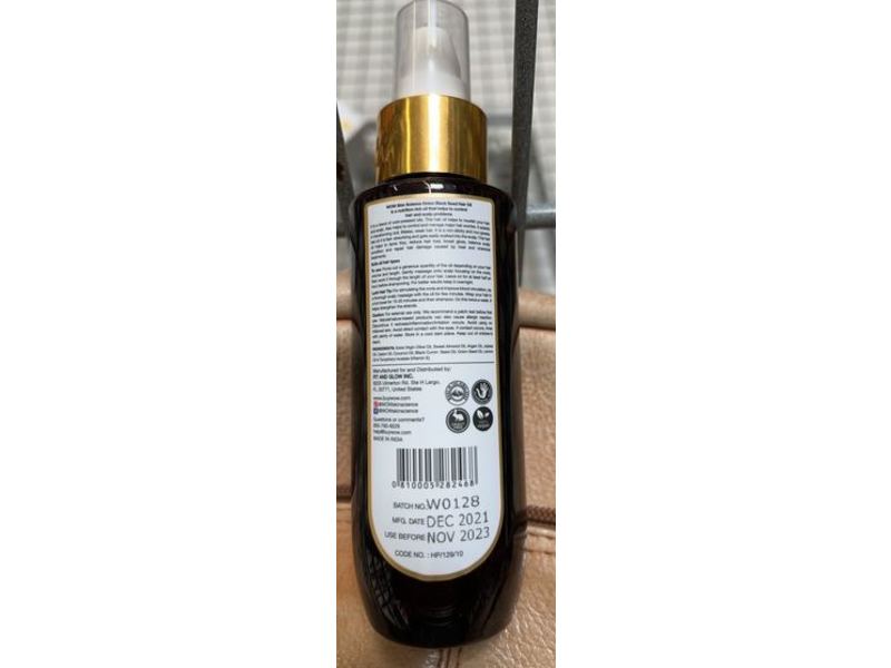 WOW Skin Science Onion Black Seed Hair Oil, 3.38 fl oz/100 mL