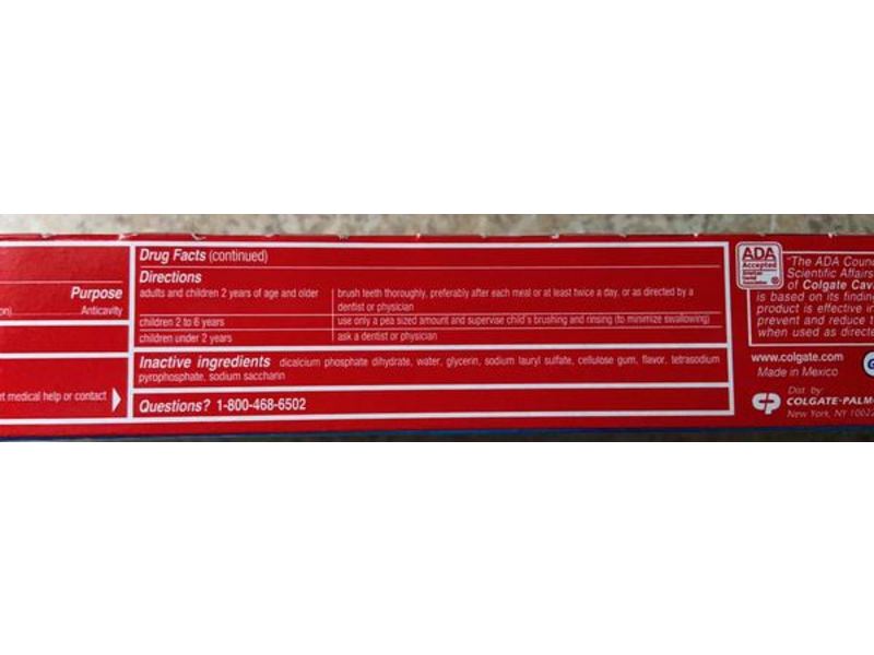 Colgate Cavity Protection Anticavity Fluoride Toothpaste, 6 oz/170 g, Pack Of 2