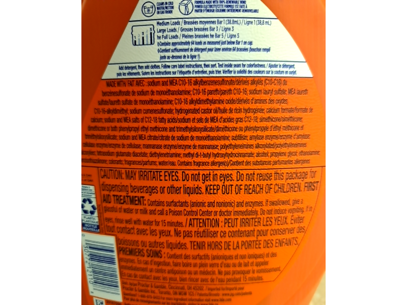 Tide Liquid Detergent, Original, 64 Loads, 84 fl oz/2.48 L