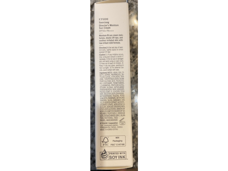 Soon Jung Director's Moisture Sun Cream, SPF 50 PA++++, 1.69 fl oz/50 mL
