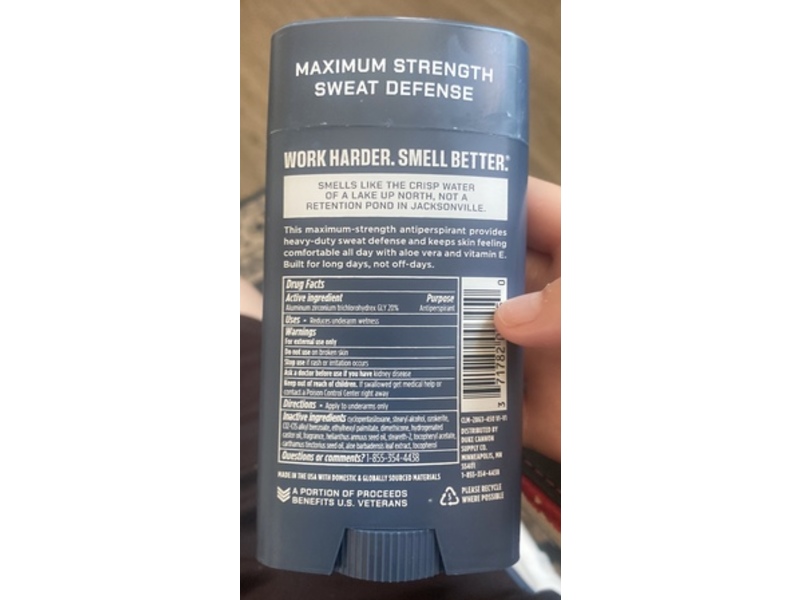 Duke Cannon Trench Warfare Antiperspirant + Deodorant, Midnight Swim, 3 oz/85 g