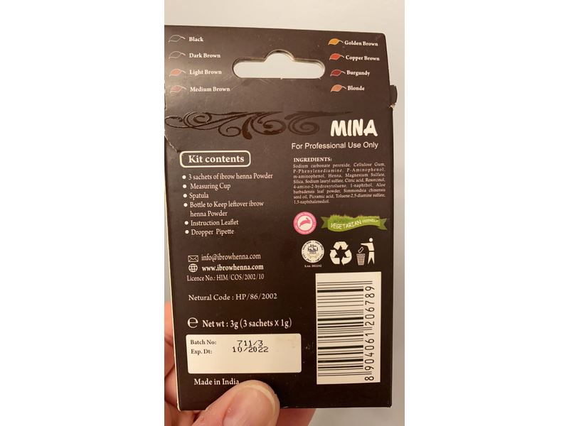 Mina Ibrow Henna - Dark Brown