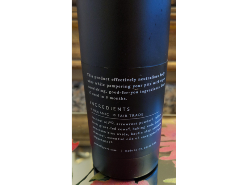 Primally Pure Deodorant, Charcoal, 2.5 oz