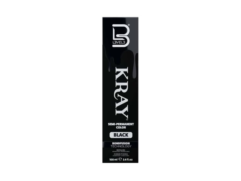 L3 Kray Semi Permanent Color, Black, 3.4 fl oz/100 mL