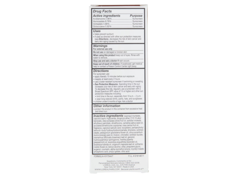 L'Oreal Paris Age Perfect Hydra-Nutrition Daily Sunscreen Facial Oil, SPF 30, 1 fl oz/30 mL