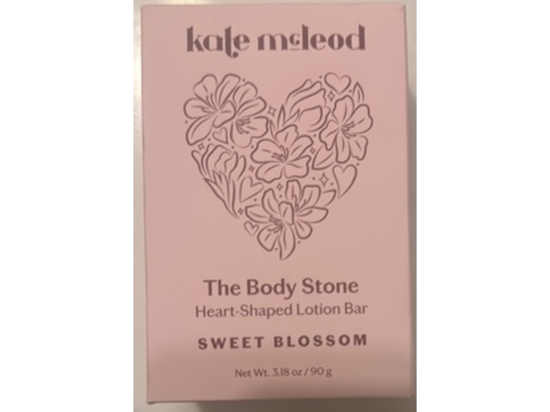 Kate McLeod The Body Stone Heart Shaped Lotion Bar, Sweet Blossom, 3.18 fl oz/90 g