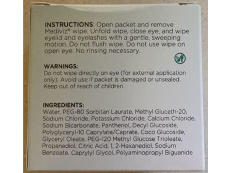 Mediviz Eyelid Wipes, 30 Count