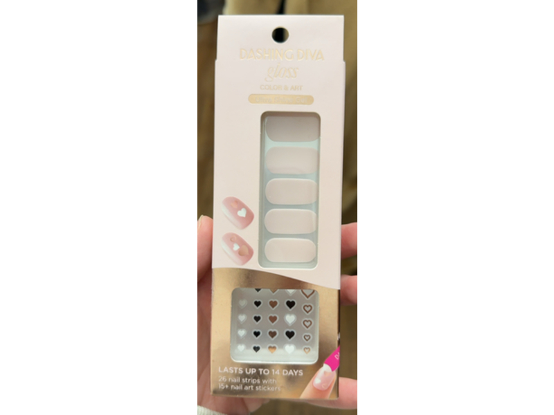 Dashing Diva Gloss Ultra Shine Gel Nail Strips + Nail Art Stickers, Love Love Love, 40 Count