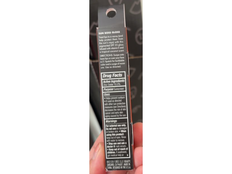 e.l.f. Sun Boss Gloss, SPF 25, Peachy Kween, 0.13 fl oz/4.0 mL