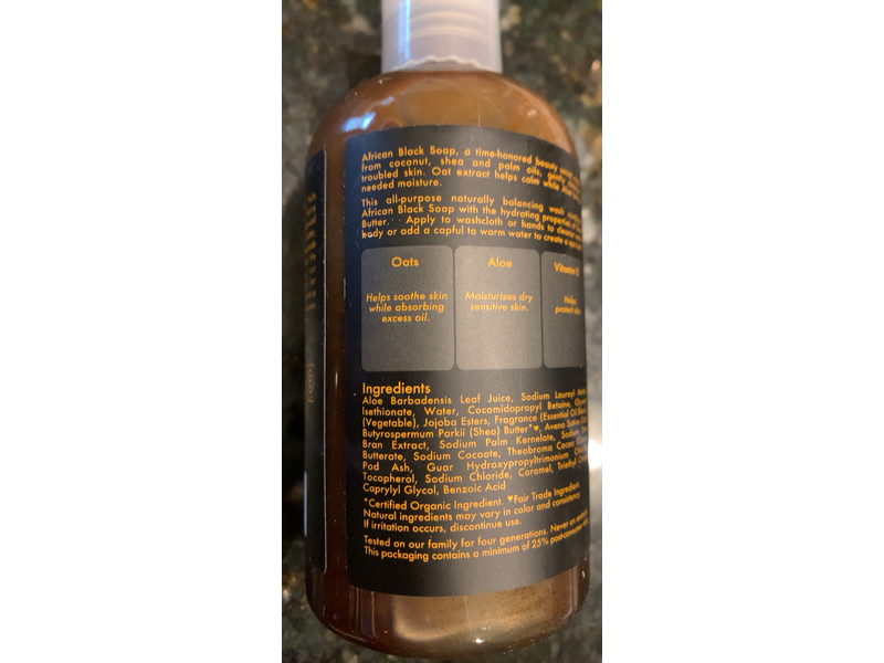 Shea Moisture Soothing Body Wash, African Black Soap, 8 fl oz/237 mL