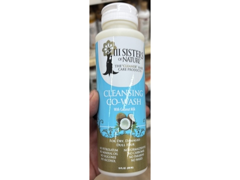 III Sisters of Nature Cleansing Co-Wash, Coconut Milk, 10 fl oz/296 mL