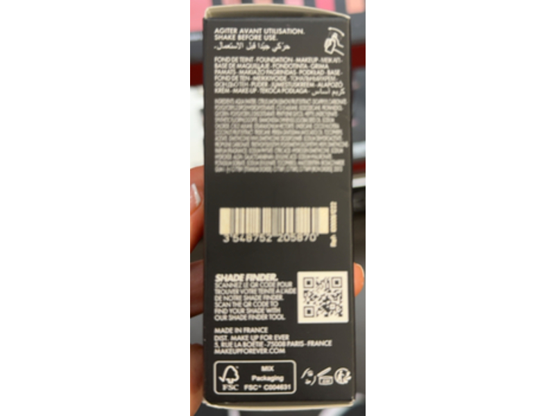 Make Up For Ever HD Skin Hydra Glow Undetectable Skin Booster Foundation, 2N22 Nude, 1.01 fl oz/30 mL