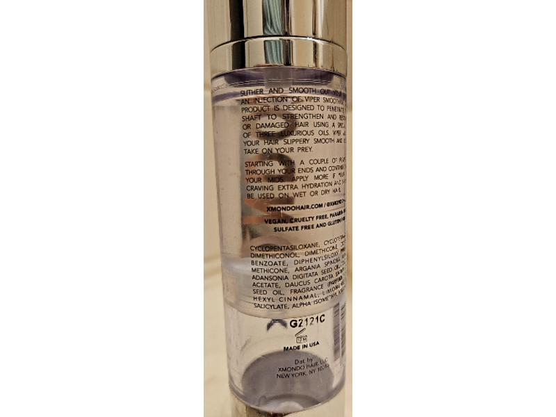 Xmondo Hair Viper Smoothing Oil, 1.7 fl oz/50 mL