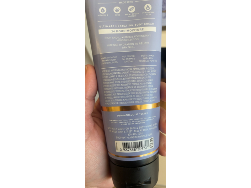 Bath & Body Works Aromatherapy Sleep Hydrating Body Cream, Lavender + Vanilla, 8 oz/226 g