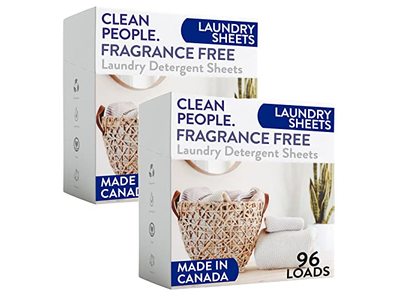 The Clean People Laundry Detergent Sheets, 96 Loads, 86 Count, Pack Of 2