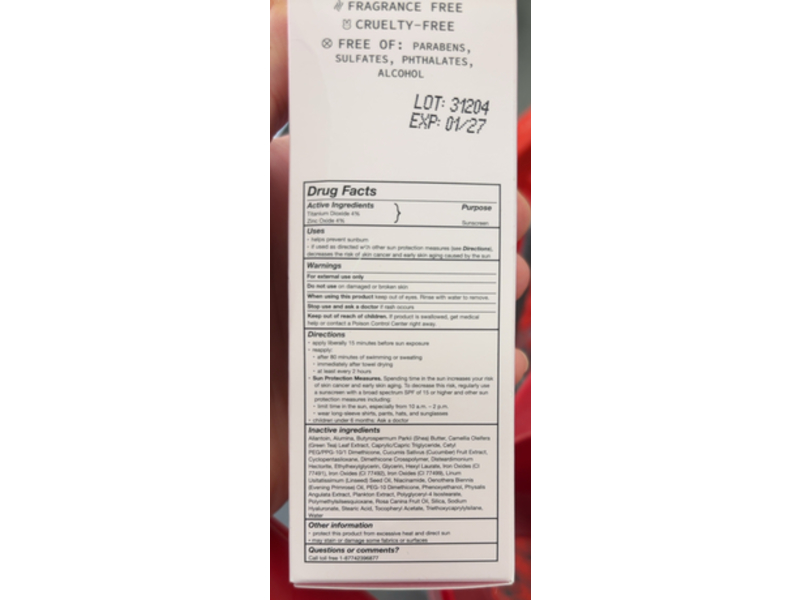 Beyou. Daily Moisturizer Mineral Sunscreen, SPF 40, Niacinamide, 1.69 fl oz/50 mL