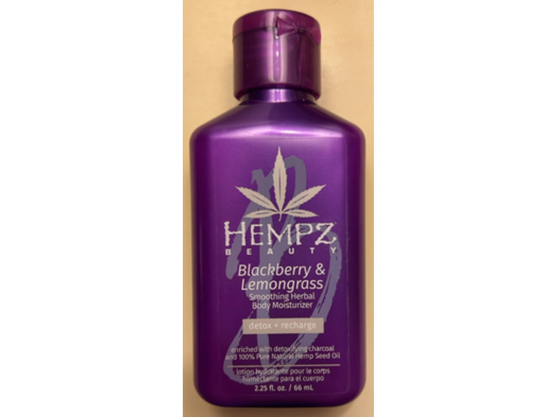 Hempz Body Moisturizer, Detox + Recharger, Blackberry & Lemongrass, 2.25 fl oz/66 ml