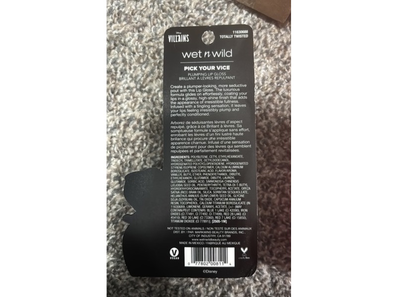 Wet n Wild Disney Villans Pick Your Vice Plumping Lip Gloss, Totally Twisted, 0.25 fl oz/7.6 mL