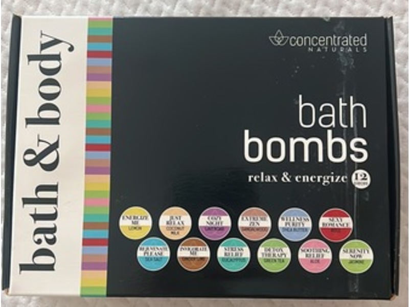 Concentrated Naturals Bath Bomb Set, Relax & Energize, 50 g, 12 Count