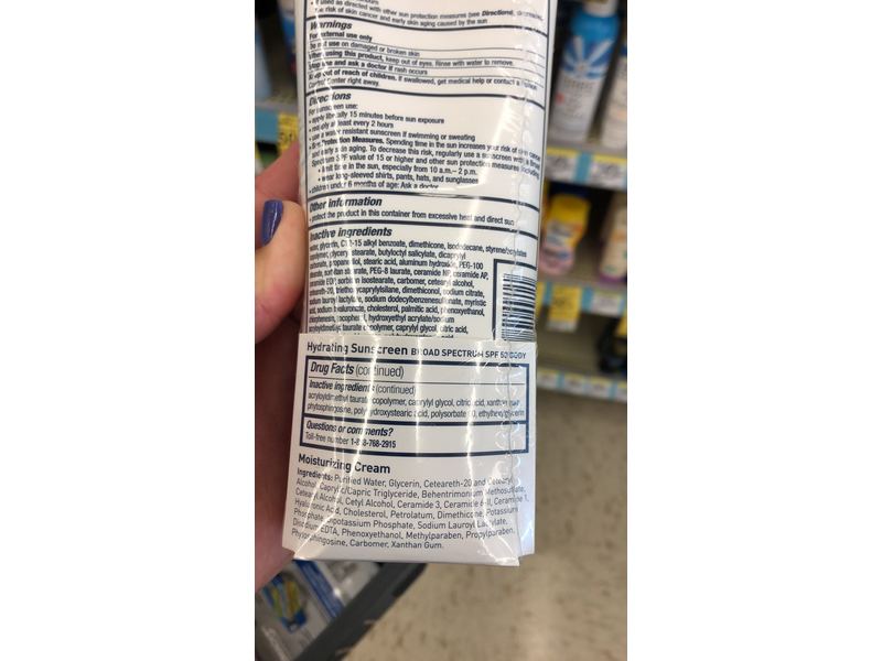 CeraVe SPF50 Hydrating Sunscreen + Moisturizing Cream Sample, 5 oz