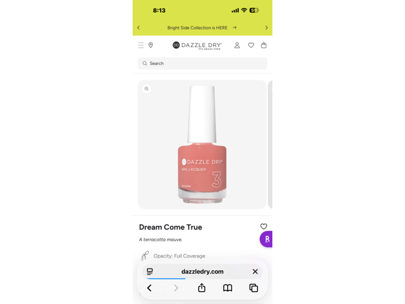 Dazzle Dry Nail Lacquer, Dream Come True, 0.5 fl oz/15 mL