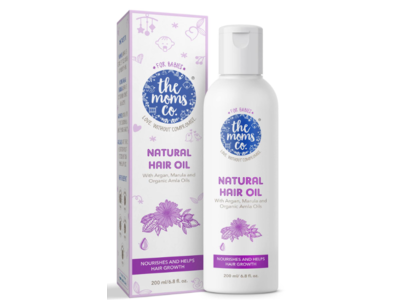 The Moms Co. Natural Hair Oil with Argan, Marula and Organic Amla Oils, 6.8 fl oz/200 mL