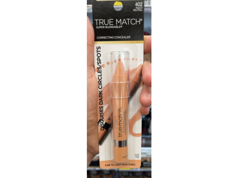 L'Oreal Paris True Match Correcting Concealer, 402 Peach Neutral, 0.1 oz/2.8 g