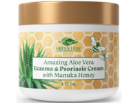 Green Leaf Naturals Amazing Aloe Vera Eczema & Psoriasis Cream, Manuka HOney, ragrance Free, 4 fl oz - thumbnail 1