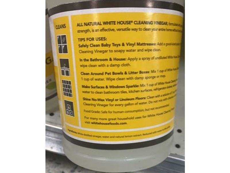 White House Cleaning Vinegar, Lemon Scent, 64 fl oz/1.89 L