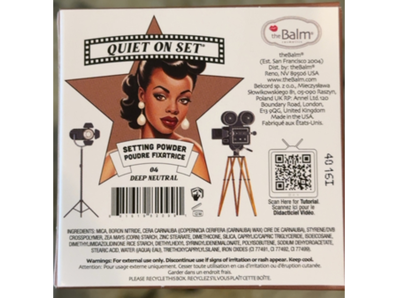 theBalm Quiet On The Set Setting Powder, 04 Deep Neutral, 0.3 oz/8 g