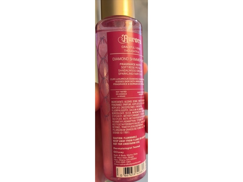 Bath & Body Works Disney Princess Diamond Shimmer Mist, Aurora, 4.9 fl oz/145 mL