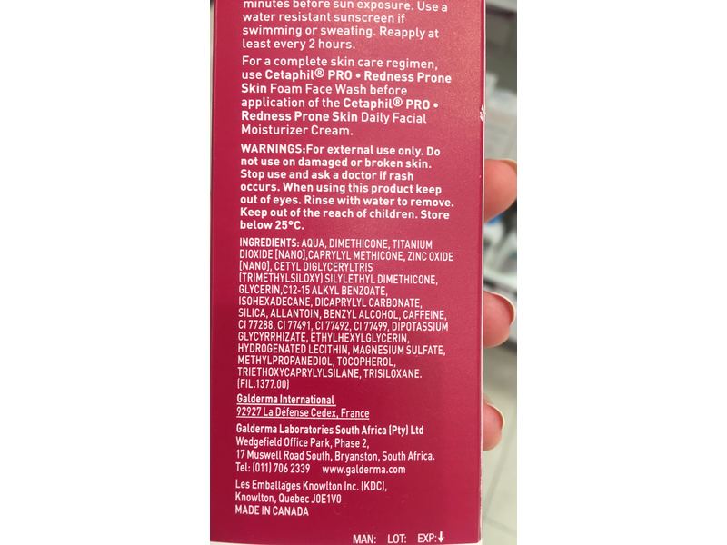 Cetaphil Redness Relieving Daily Facial Tinted Moisturizer, SPF 40, 1.7 fl oz (50 mL)