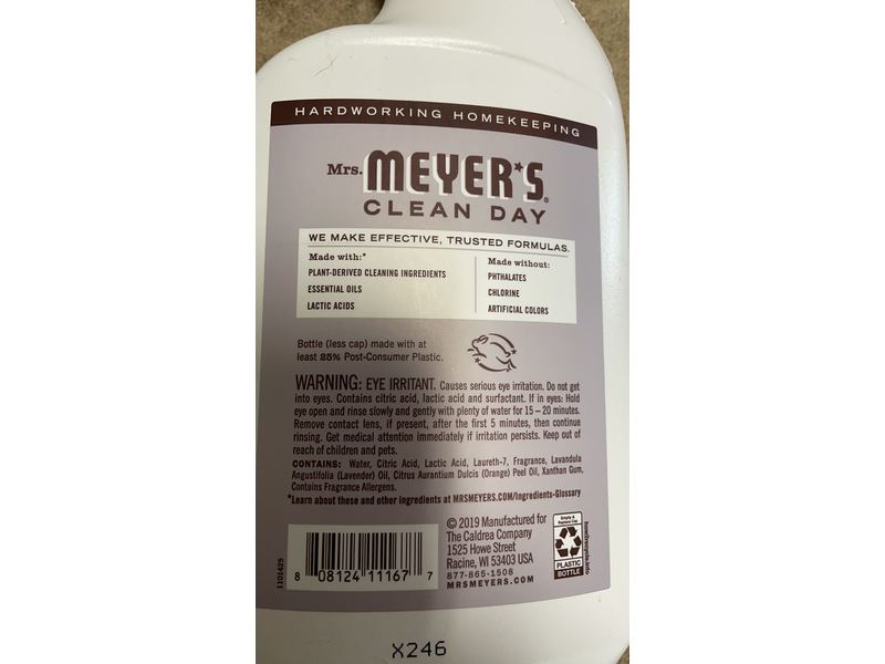 Mrs. Meyer's Clean Day Toilet Bowl Cleaner, Lavender Scent, 24 fl oz/710 mL