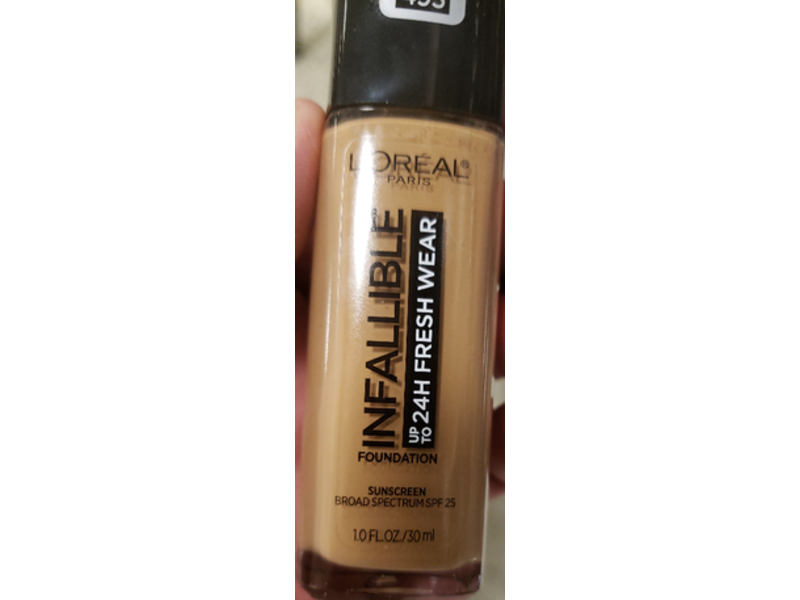 L'Oreal Paris Foundation, Infallible up to 24HR Fresh Wear, 495 Amber, 1 fl oz/30 mL